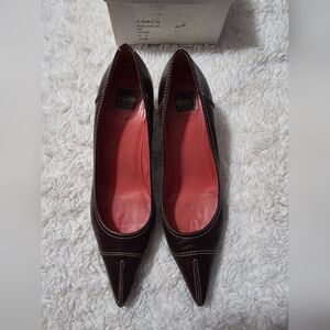 Coach ABIGAIL II Antiq P687 Chesnut Leather Heels P687 Women's 9